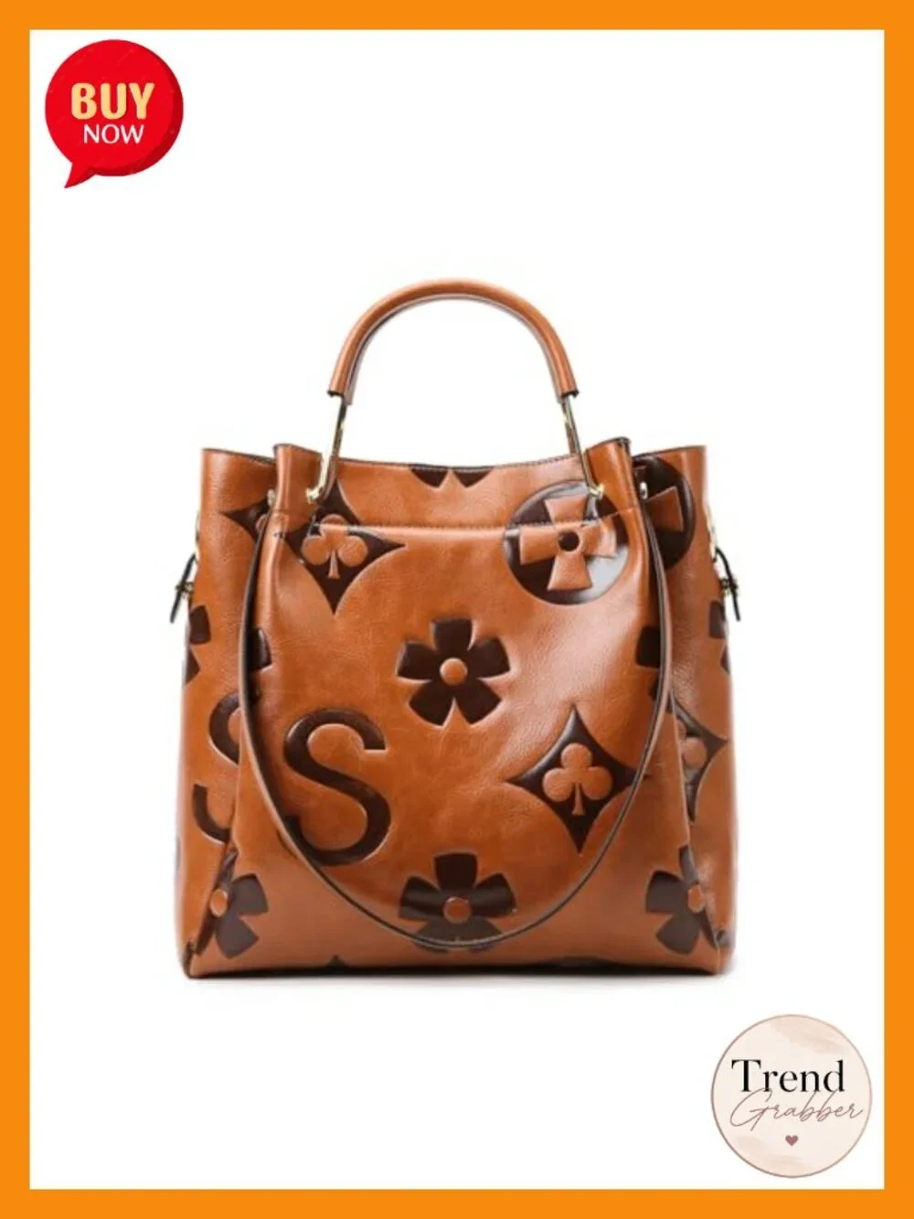 Floral Embossed Vegan Leather Top Handle Handbag Set Large Shoulder Bag Tote